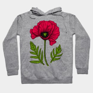 Red poppy Hoodie